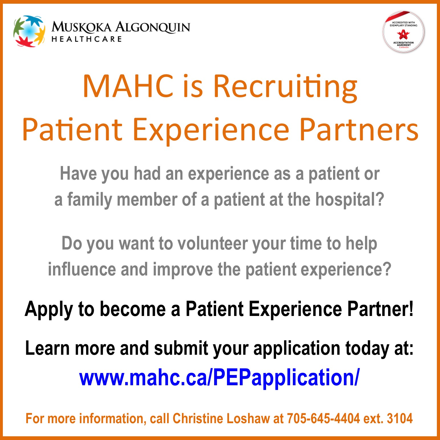 Advertisement for Patient Experience Partners