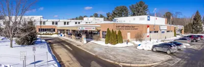 an aerial photo of South Muskoka Memorial Hospital in the winter